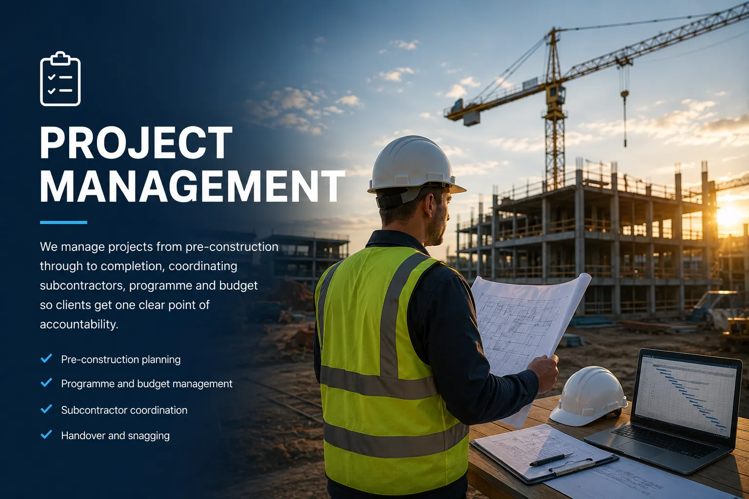 Project Management: End-to-end project management, on time and on budget.