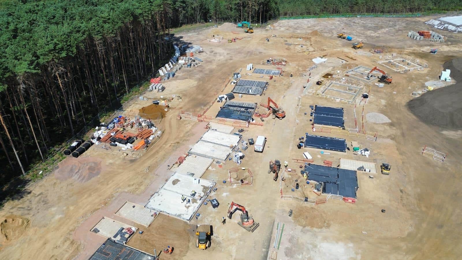 Aerial view of a residential housing development under construction